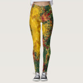 Hex Mandala Geel Groen en Sinaasappel Leggings (Voorkant)