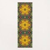 Hex Mandala Geel Groen en Sinaasappel Yogamat (Voorkant)