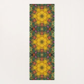 Hex Mandala Geel Groen en Sinaasappel Yogamat (Achterkant)
