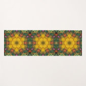 Hex Mandala Geel Groen en Sinaasappel Yogamat (Voorkant (horizontaal))