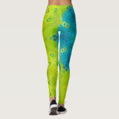 Hex Mandala groen en blauw Leggings (Achterkant)