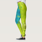 Hex Mandala groen en blauw Leggings (Links)