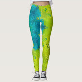 Hex Mandala groen en blauw Leggings (Voorkant)