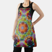 Hex Mandala Groen Roze en Sinaasappel Schort (Insitu)