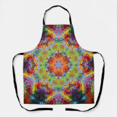 Hex Mandala Groen Roze en Sinaasappel Schort (Voorkant)