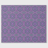 Hex Mandala Paarse roze en blauw Cadeaupapier (Vlak)