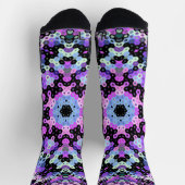 Hex Mandala Paarse roze en blauw Sokken (Top)