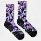 Hex Mandala Paarse roze en blauw Sokken (Rechts)