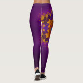 Hex Mandala Paarse Sinaasappel en blauw Leggings (Achterkant)
