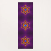 Hex Mandala Paarse Sinaasappel en blauw Yogamat (Achterkant)