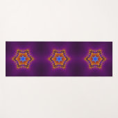 Hex Mandala Paarse Sinaasappel en blauw Yogamat (Voorkant (horizontaal))