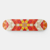 Hex Mandala Red and Yellow Persoonlijk Skateboard (Horizontaal)