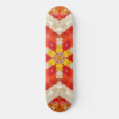 Hex Mandala Red and Yellow Persoonlijk Skateboard (Voorkant)