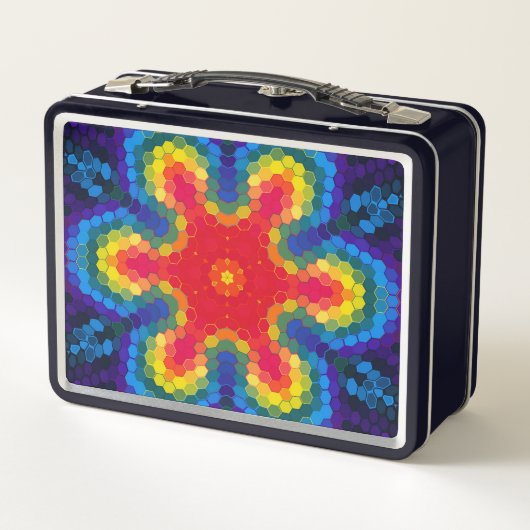 Hex Mandala Red Yellow and Blue (Achterkant)