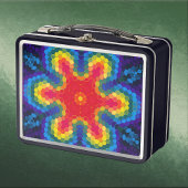 Hex Mandala Red Yellow and Blue