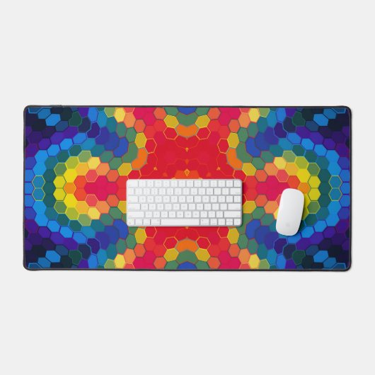 Hex Mandala Red Yellow and Blue Bureaumat (Keyboard & Muis)