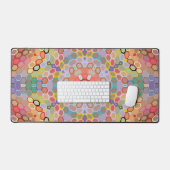 Hex Mandala Regenboog Bureaumat (Keyboard & Muis)