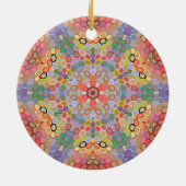 Hex Mandala Regenboog Keramisch Ornament (Achterkant)