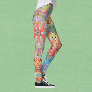 Hex Mandala Regenboog Leggings