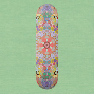 Hex Mandala Regenboog Persoonlijk Skateboard