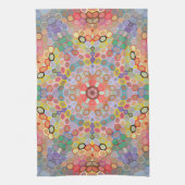 Hex Mandala Regenboog Theedoek (Verticaal)