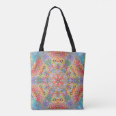 Hex Mandala Regenboog Tote Bag (Achterkant)
