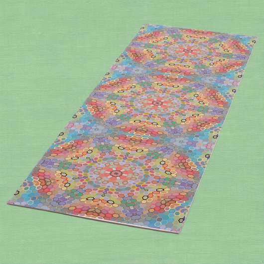 Hex Mandala Regenboog Yogamat