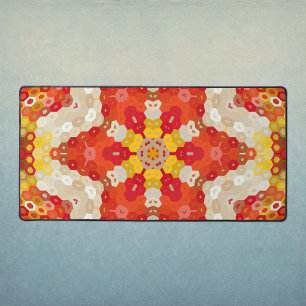 Hex Mandala Rood en Geel Bureaumat