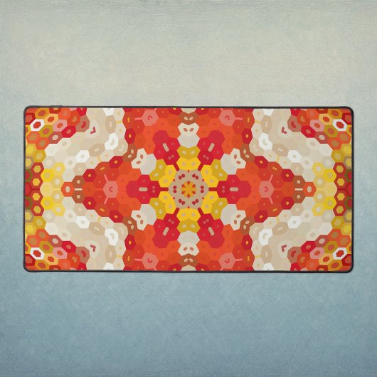 Hex Mandala Rood en Geel Bureaumat