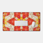 Hex Mandala Rood en Geel Bureaumat (Keyboard & Muis)