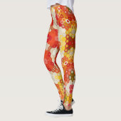 Hex Mandala rood en geel Leggings (Links)
