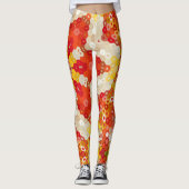 Hex Mandala rood en geel Leggings (Voorkant)