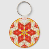 Hex Mandala Rood en Geel Sleutelhanger (Achterkant)