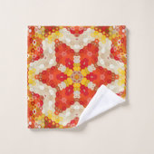 Hex Mandala Rood en Geel Washandje (Wasdoekje)
