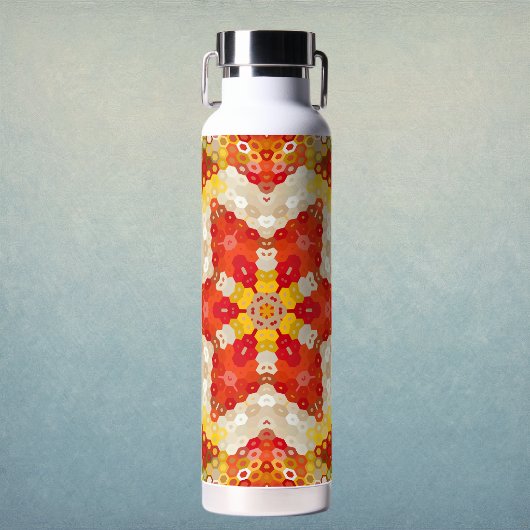 Hex Mandala Rood en Geel Waterfles