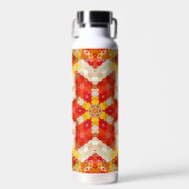 Hex Mandala Rood en Geel Waterfles (Voorkant)