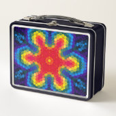Hex Mandala Rood Geel en Blauw (Voorkant)