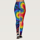 Hex Mandala rood geel en blauw Leggings (Achterkant)