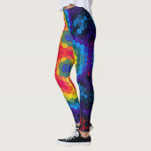 Hex Mandala rood geel en blauw Leggings (Links)
