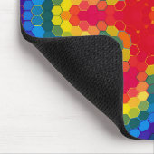 Hex Mandala Rood Geel en Blauw Muismat (Hoek)