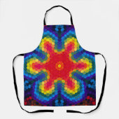 Hex Mandala rood geel en blauw Schort (Voorkant)