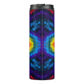 Hex Mandala Rood Geel en Blauw Thermosbeker (Achterkant)