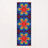 Hex Mandala rood geel en blauw Yogamat (Voorkant)
