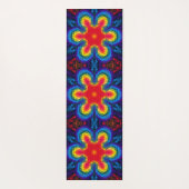 Hex Mandala rood geel en blauw Yogamat (Achterkant)