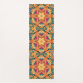 Hex Mandala Sinaasappel blauw en roze Yogamat (Voorkant)