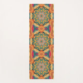 Hex Mandala Sinaasappel en blauw Yogamat (Voorkant)