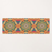 Hex Mandala Sinaasappel en blauw Yogamat (Voorkant (horizontaal))