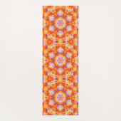 Hex Mandala Sinaasappel Paarse en wit Yogamat (Achterkant)