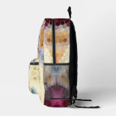 Hex Mandala Sinaasappel roze en blauw Bedrukte Rugzak (Rechts)