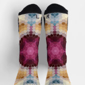 Hex Mandala Sinaasappel roze en blauw Sokken (Top)